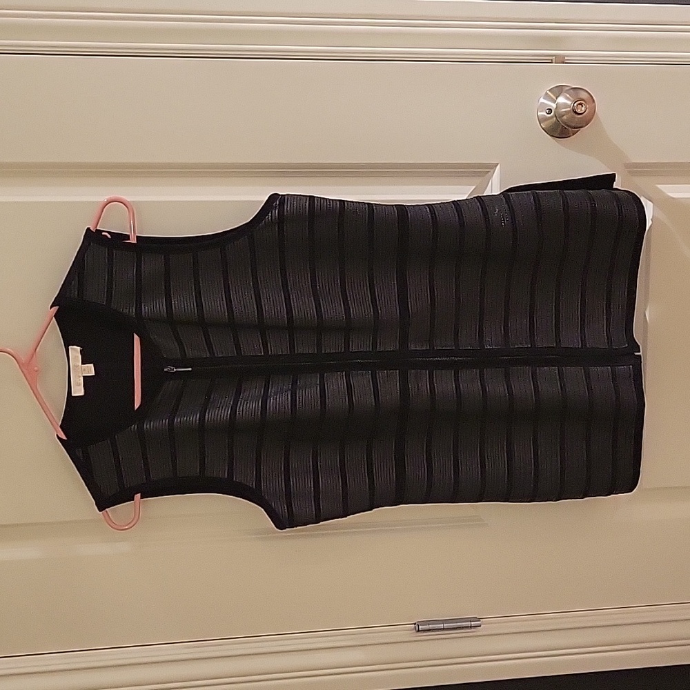 Etcetera Leather Front Full Zip Vest - Size 8